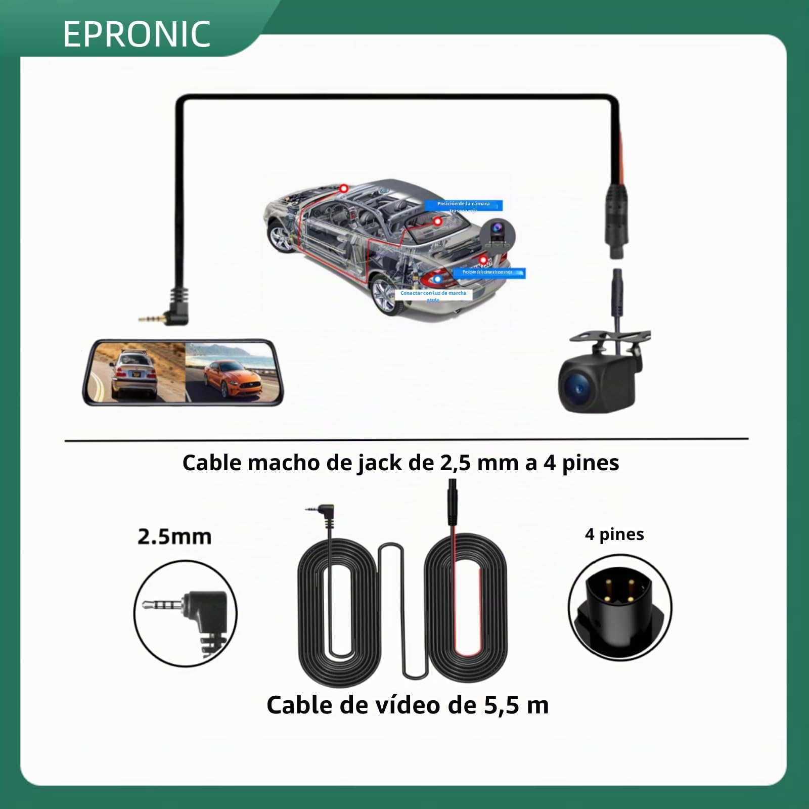4 Pin Cámara de Marcha Atrás AHD Cámara de Coche Cámara de Visión Trasera Impermeable 149 ° ángulo de Visión 720/1080P Cambiable 2.5MM Jack Car Camera