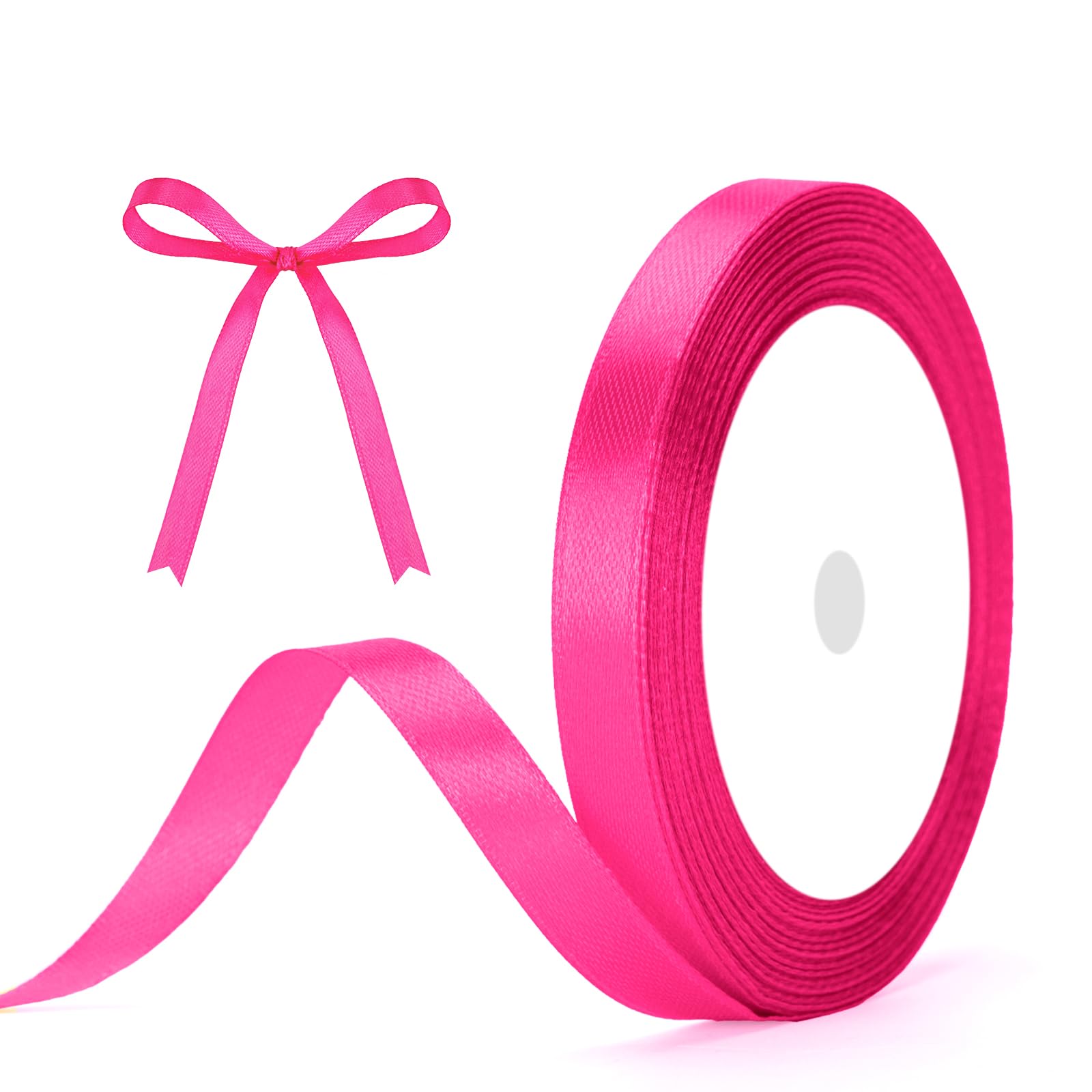 G2PLUS Baby Pink Satin Ribbons 10mm: Thick Fabric Gift Wrap Ribbons for Crafting, Party Decoration, 22m — view 38