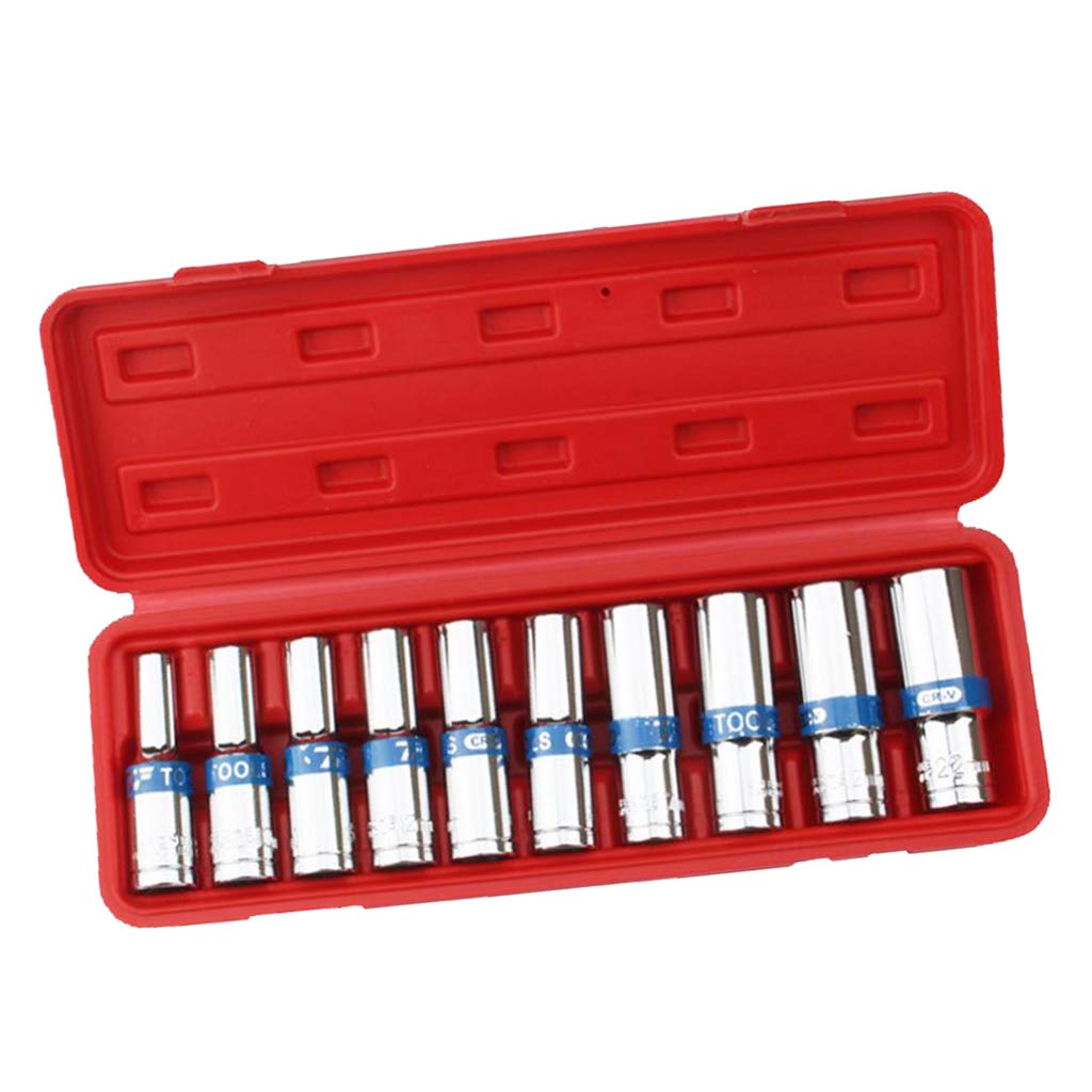 10 szt. 1/5.1 cm Hex Drive Deep Impact Socket Ręczny klucz pneumatyczny z grzechotką