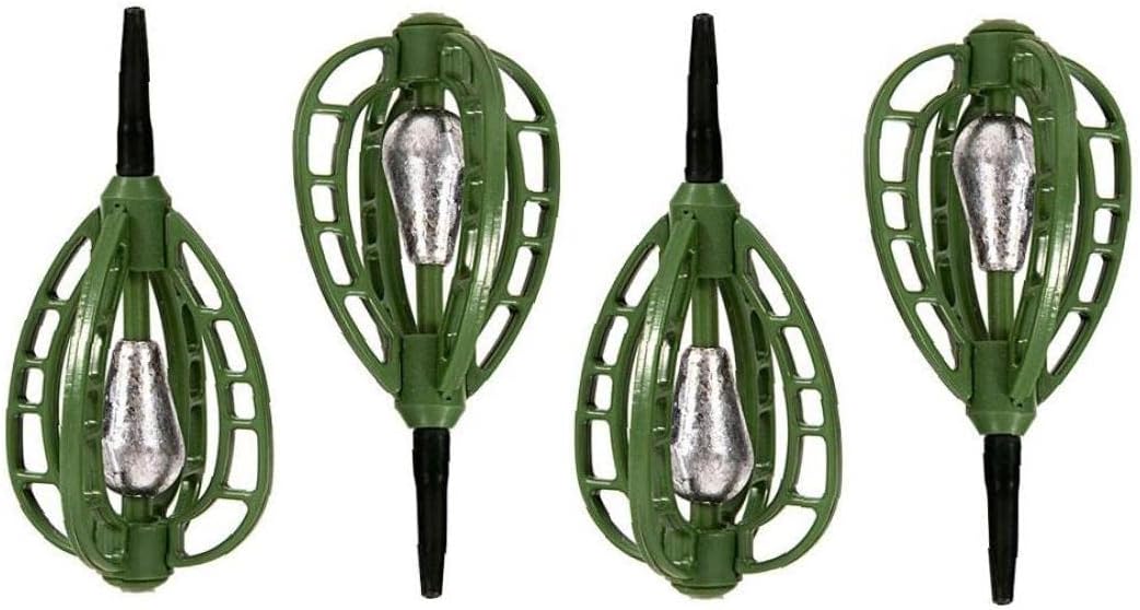 Lot De 10 Feeders à Ressort Pour Pêche à La Carpe - Poids 15g, Fer Et Plomb, Noir