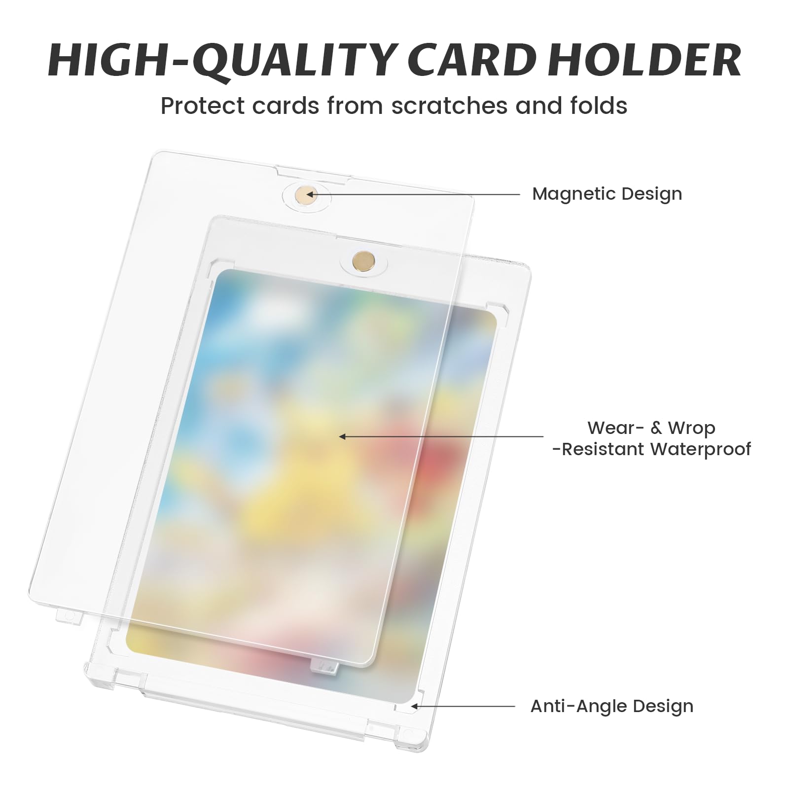 14 Stück Magnetische Kartenhalter 35PT – Transparente Hartkartenhüllen Mit Ständern & Aufbewahrungstasche