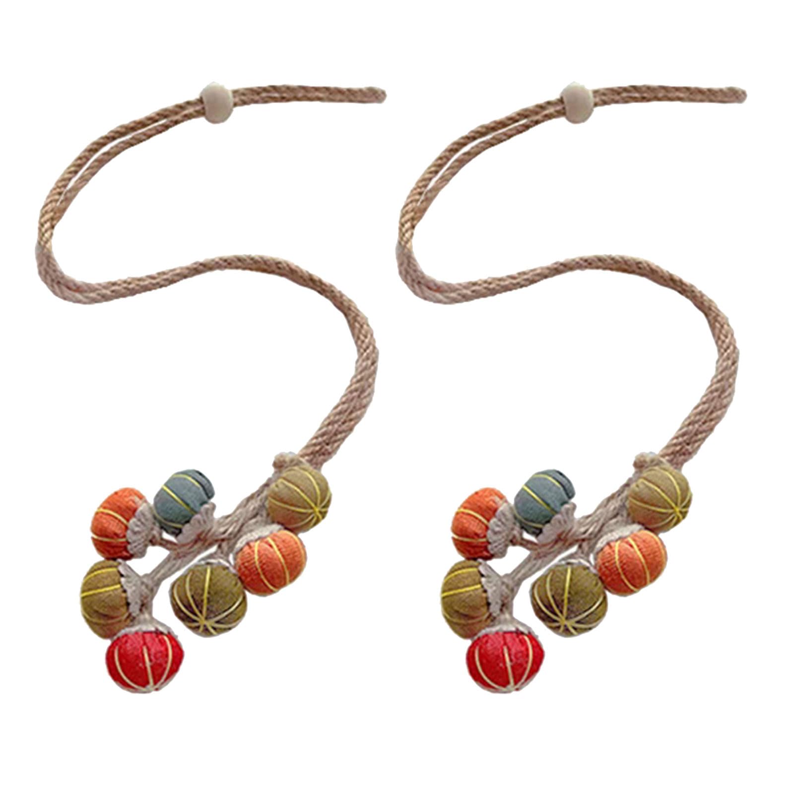 MINGLEA Pack of 2 Adjustable Curtain Tiebacks Pumpkin Design Farmhouses Decors for Home Office Window Drapery Holdbacks Ties