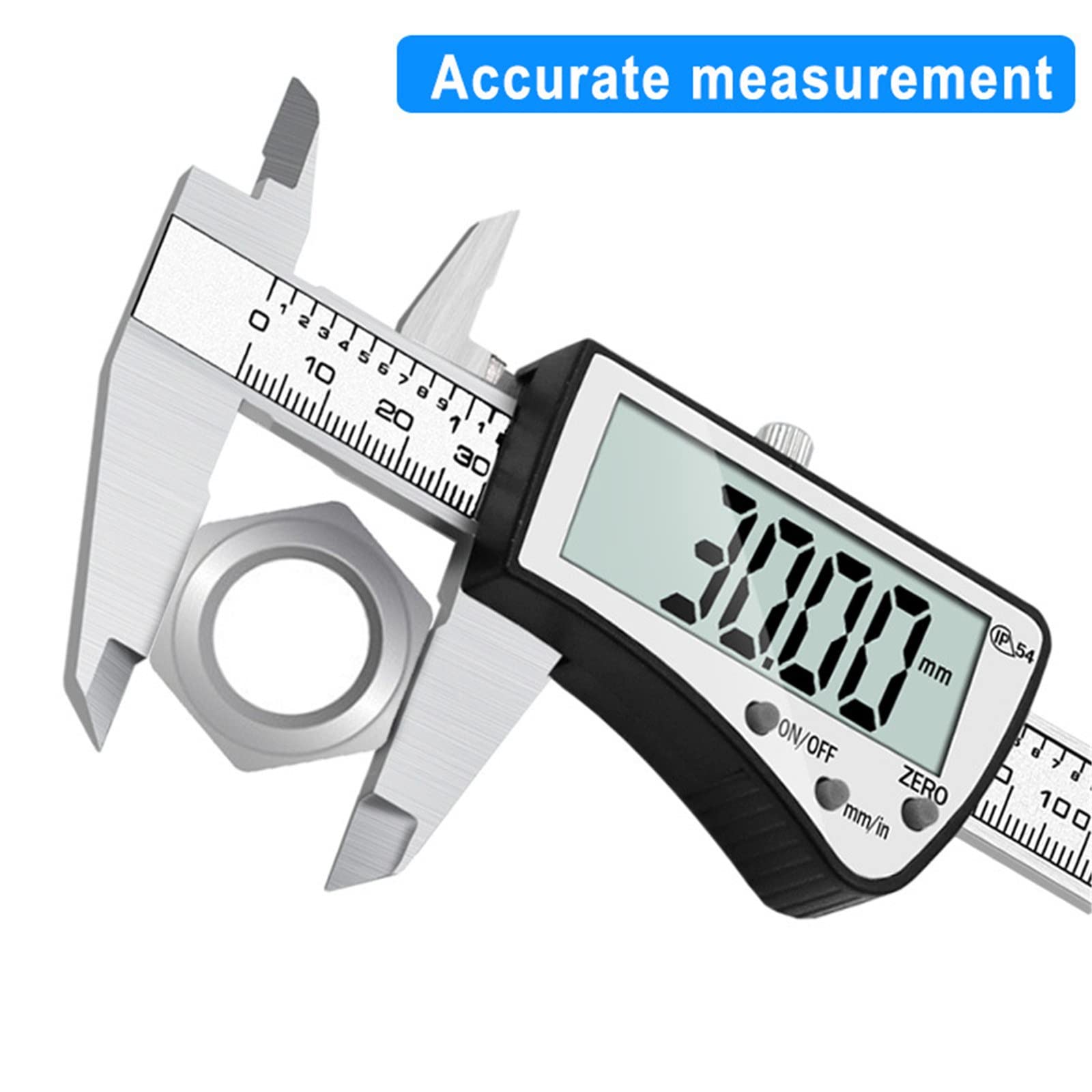 Calibrador Electrónico Digital Calibre Vernier Digital De 150 Mm, Calibrador Electrónico De Acero Inoxidable para Uso Doméstico E Industrial,Noir-0-150mm