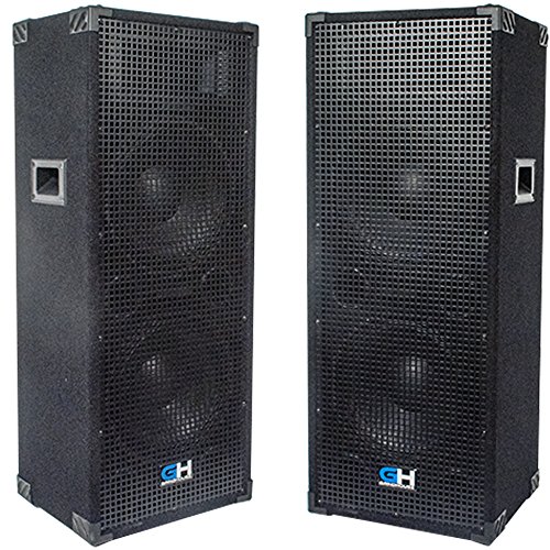 Grindhouse Speakers - GH212L-Pair - Pair of Passive Dual 12 Inch 2-Way PA/DJ Loudspeaker Cabinets - 1250 Watt each Full Range PA/DJ Band Live Sound Speaker