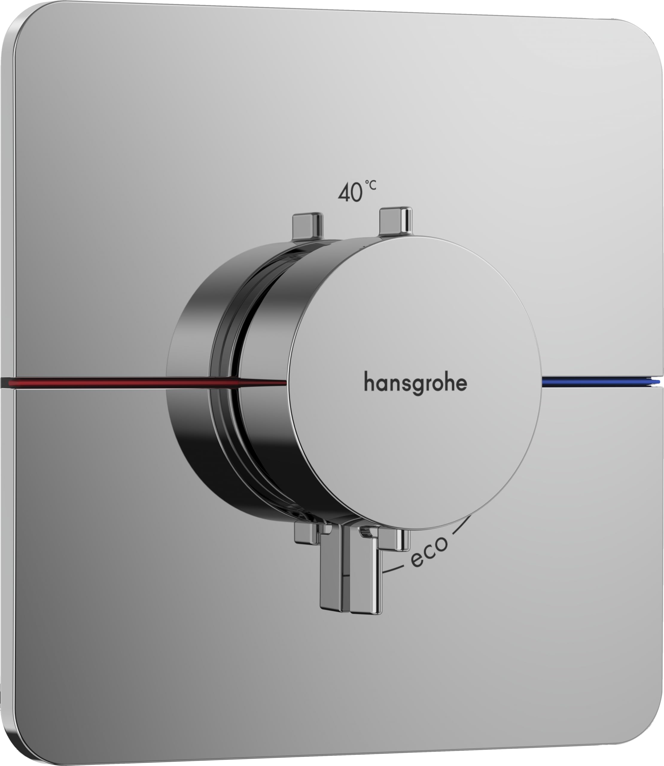 hansgrohe ShowerSelect Comfort Q - Mitigeur thermostatique, Robinet encastré avec arrêt de sécurité (SafetyStop) à 40°C, Thermostat 3 sorties, Chromé