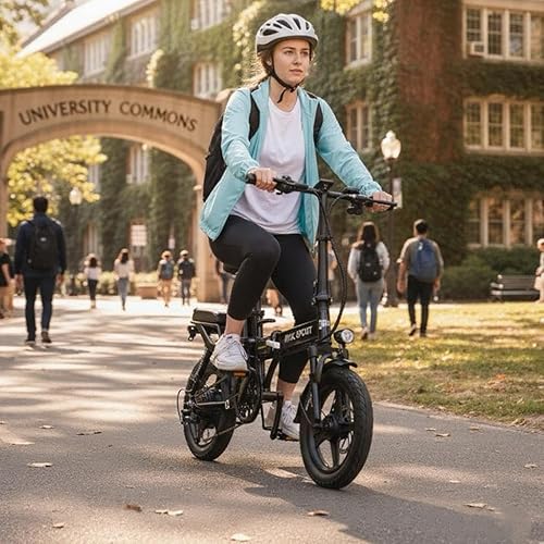 Miniatura 9 de Folding Electric Bike for Adults, Peak 750W Motor 25MPH, 48V 20Ah Removable Battery 45Miles Ebike,14'' Lightweight Adults Electric Bicycles for
