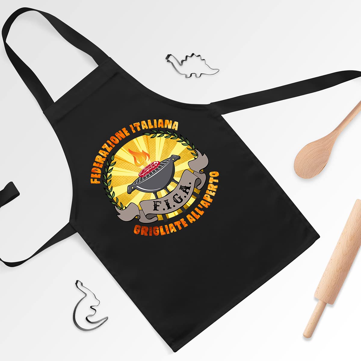 Vulfire Grembiule Barbecue Figa Federazione Italiana grigliate all'aperto. Idea Regalo per Chi AMA Grigliare BBQ…