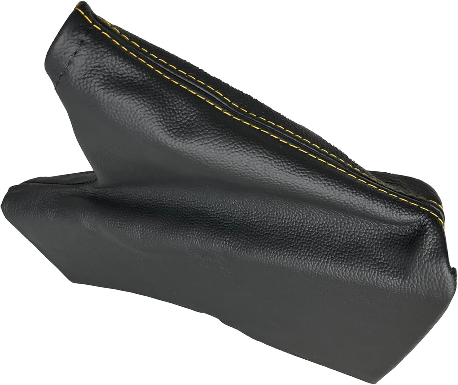 Genuine Leather Manual/Automatic Handbrake Boot Cover Compatible with Subaru BRZ Scion FR-S Toyota GT 86 2012 2013 2014 2015 2016 2017 (Made in USA) (Black Stitching)