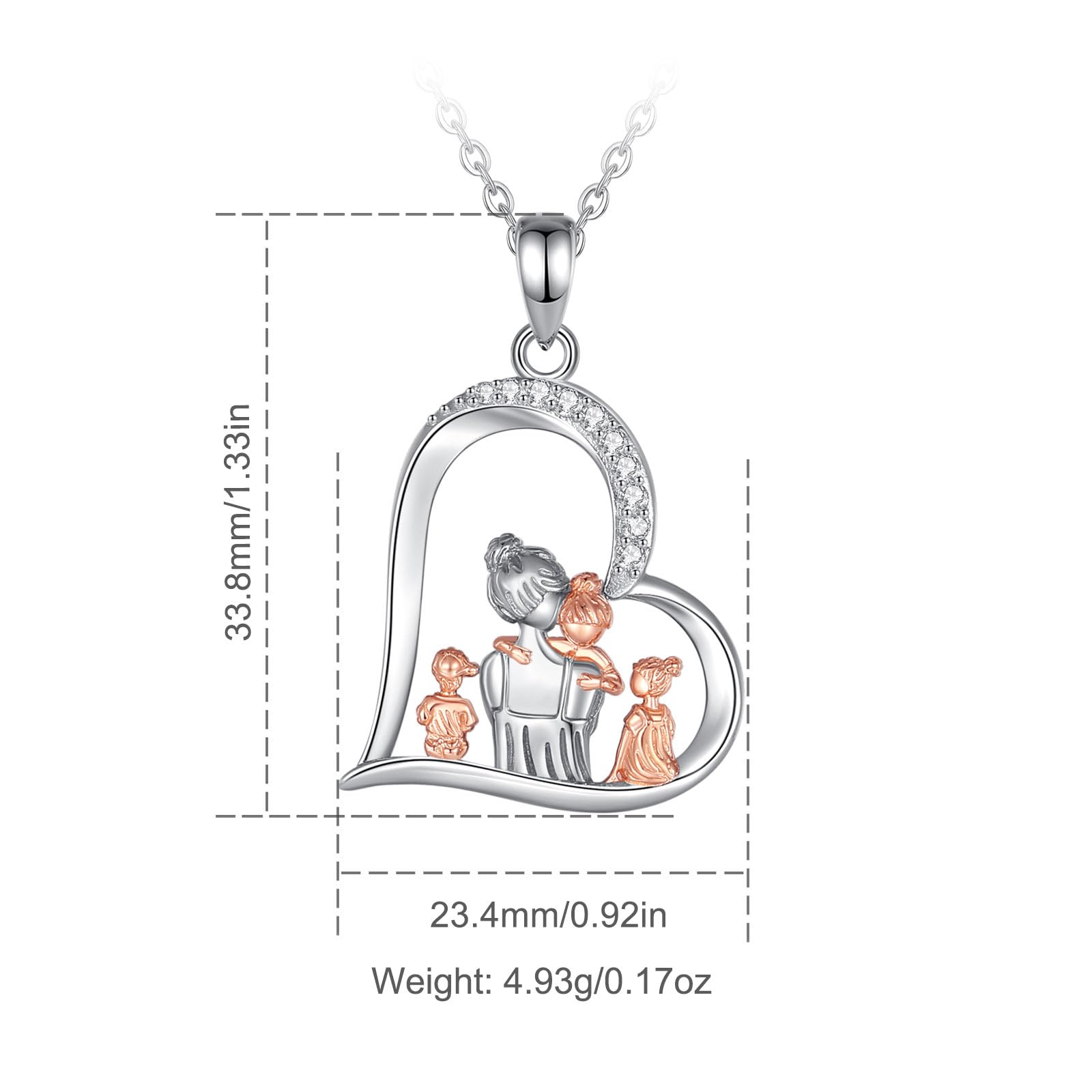 INFUSEU Collier Mere Fille Bijoux, Argent Sterling 925 Personnalisé PréNom Femme Cadeau Pendentif Enceinte Original Fete Des Meres Collier Maman
