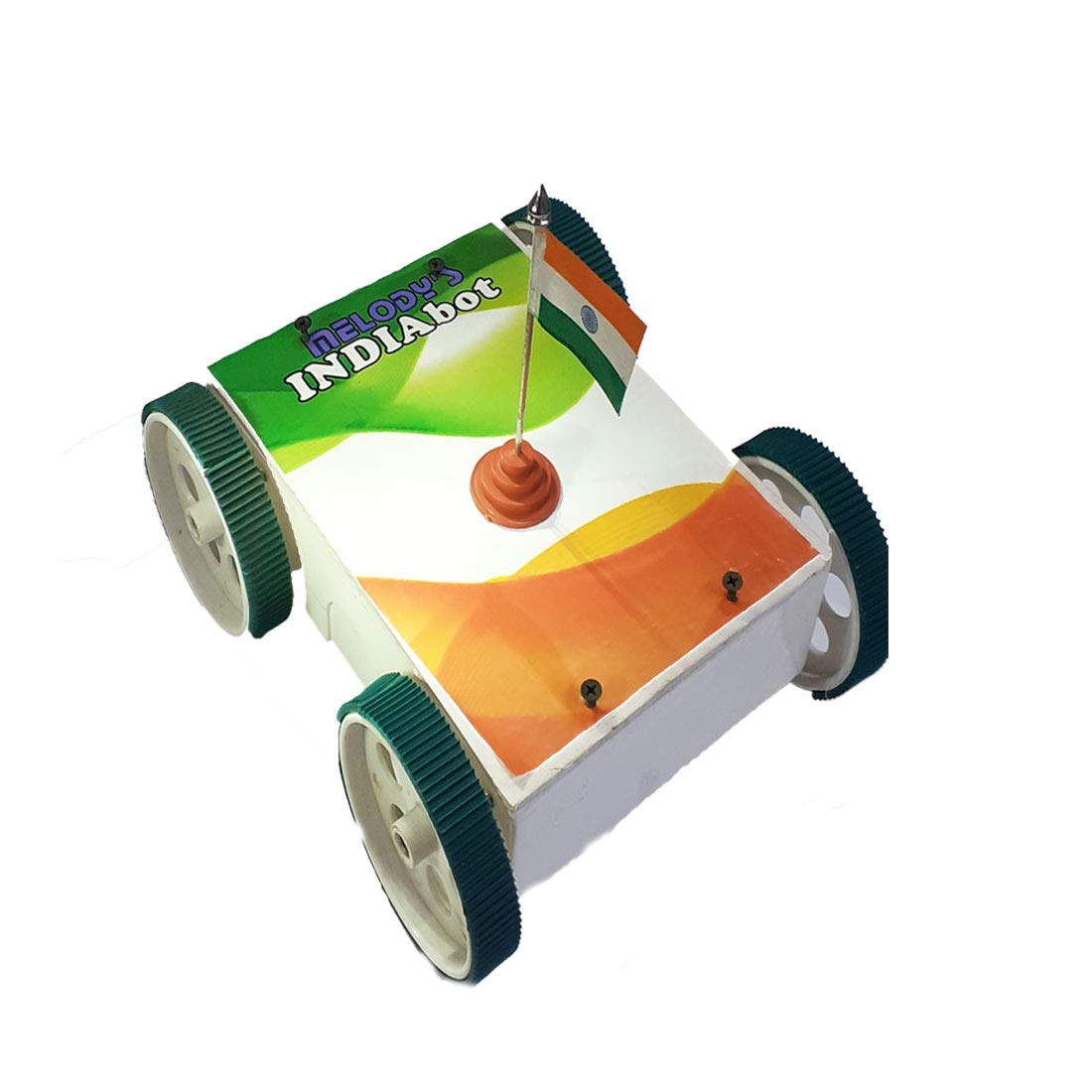 IndiaBot Robot Chassis with Box. 4 Wheel Drive with Geared Motors.