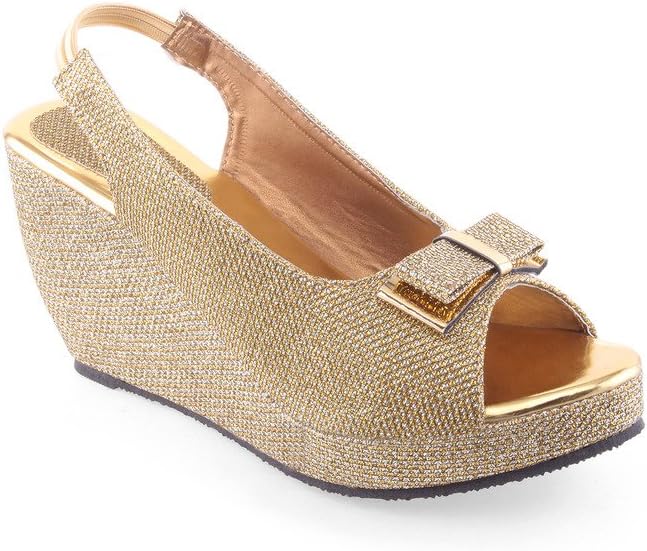 Shoe Lab womens Wedgesgolden Traditional Fashion Sandals