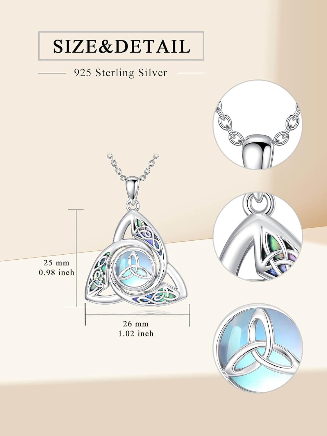 WINNICACA Valentines Day Gifts for Her Witches Knot Celtic Knot Necklace Sterling Silver Celtic Jewelry Protection Necklaces Irish Jewelry Birthday Gifts for Women Mom Wife Her - Image 4