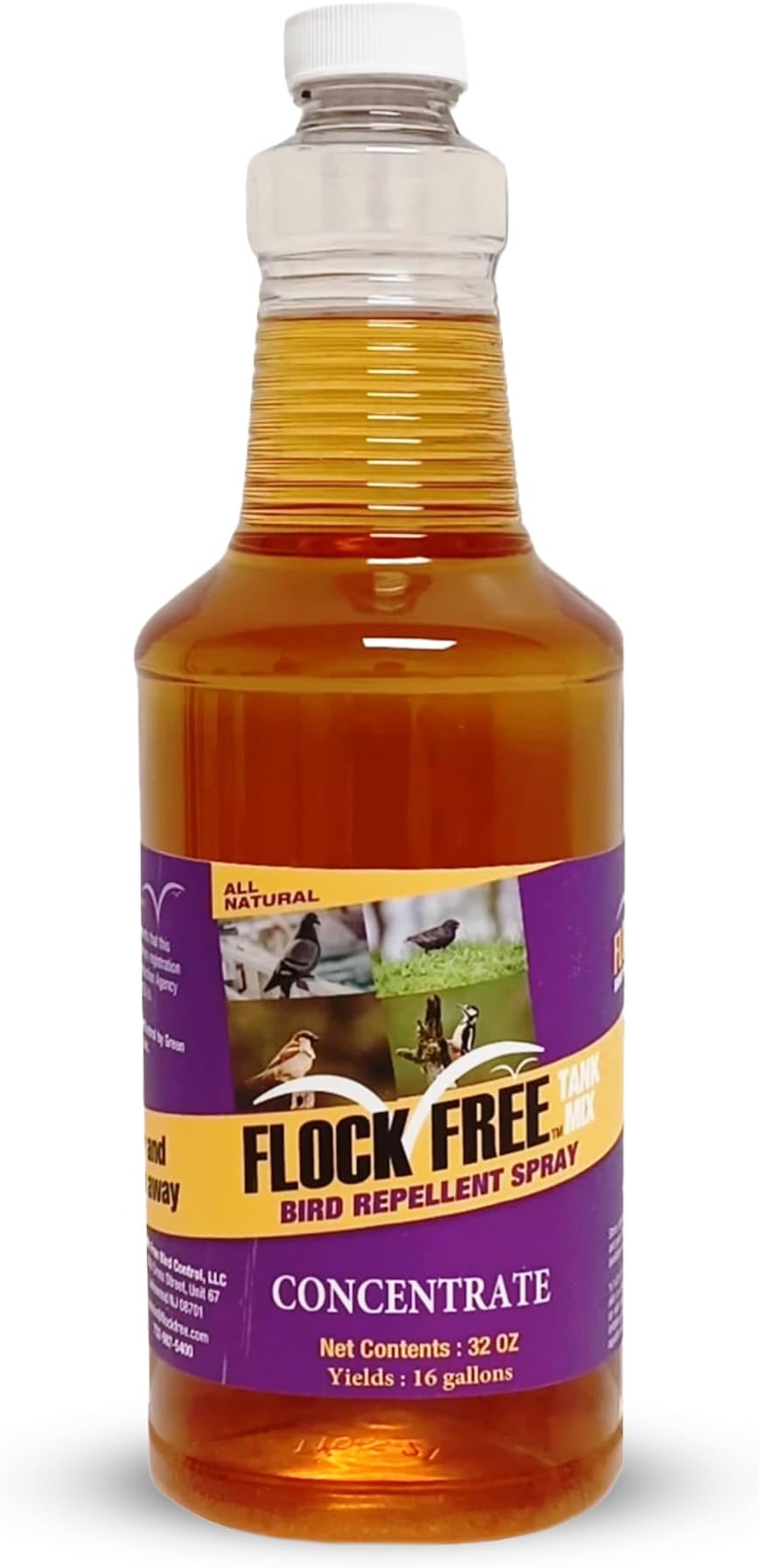 Bird Repellent Spray Concentrate, Residential Bird Problem Solution, 32 oz Concentrate, Makes up to 16 gallons