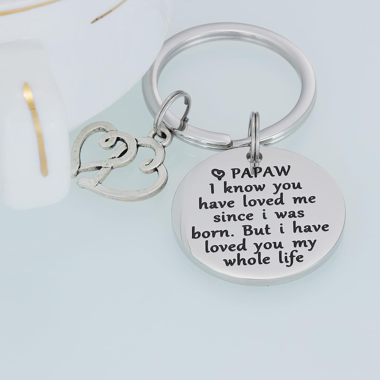 HUTIMY Papaw Keychain for Men - Grandkids Gift