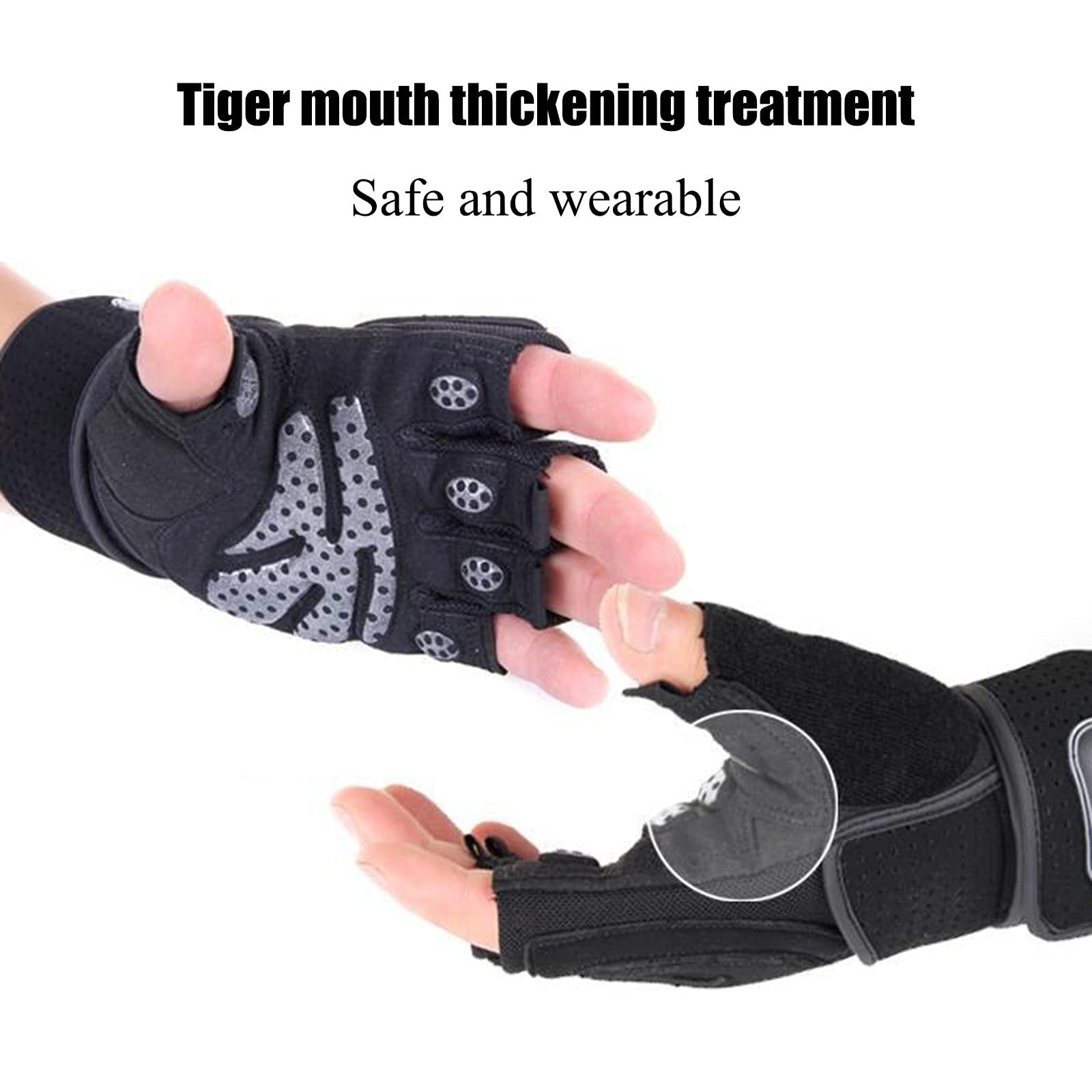 Guanti da allenamento Protezione completa del palmo con polsino per uomo e donnaezze dita Guanti traspiranti con poggiapolsi smorzante per allenamento Trazioni Sollevamento pesi Calisthenics