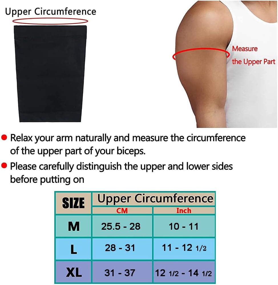 Luwint Compression Upper Arm Sleeve – Biceps/ Triceps Tendon Brace Support for Workout, Cycle, Basketball, Volleyball, 1 Pair (M) : Health & Household