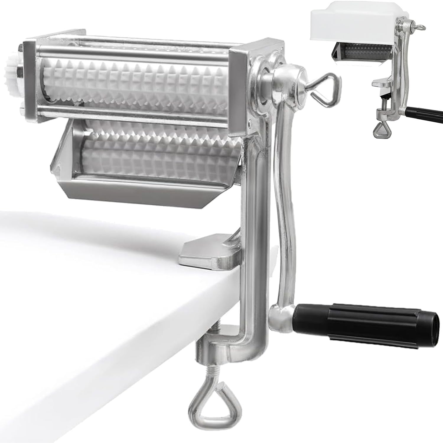 Steaker Fleischzartmacher, Fleischklopfer Metall Fleischzerkleinerer Meat Tenderizer Mit Messerwalzen Und Handkurbel, Fleischzartmacher Maschine zum Zartmachen von Fleisch, Huhn, Steaks