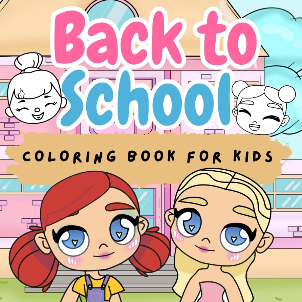 Back to School Coloring Book for Kids: Cut and Paste Paper Craft Adventures for Girls to Make First School Days Exciting