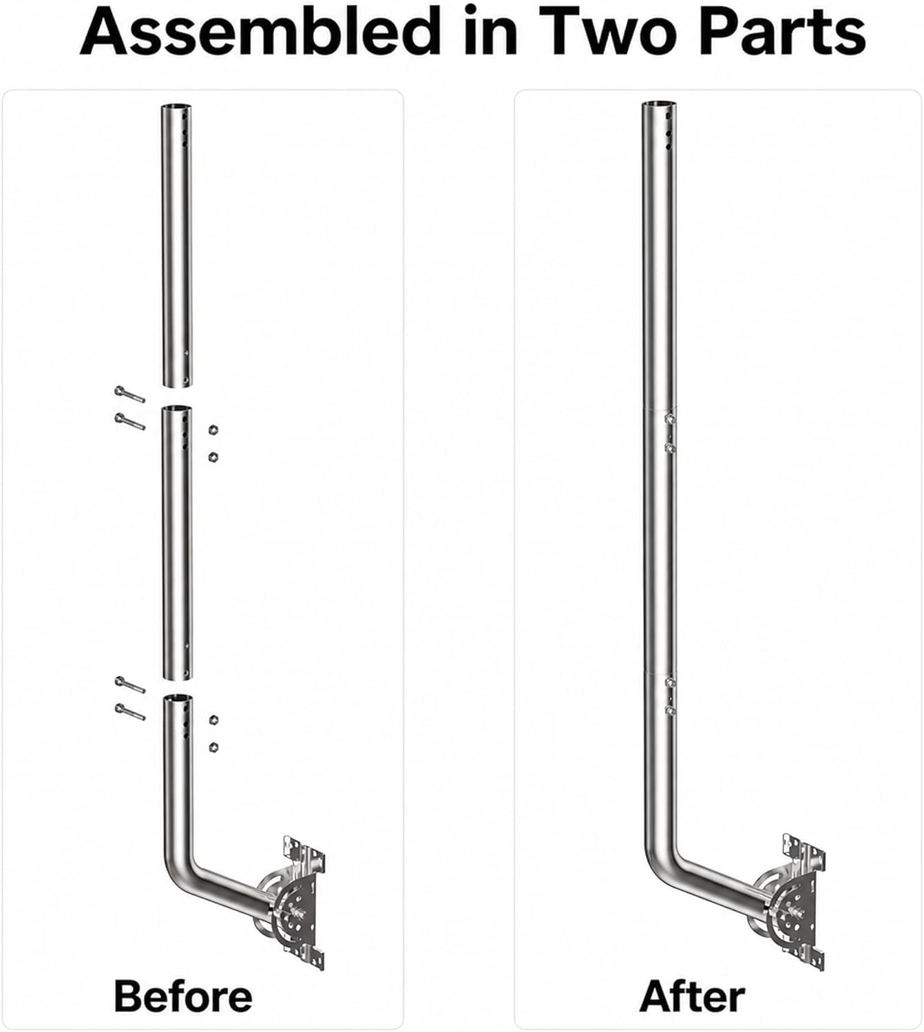 Palo antenna universale per TV, satellite, radio, antenne WiFi, Star-link (Scheggia-101cm)