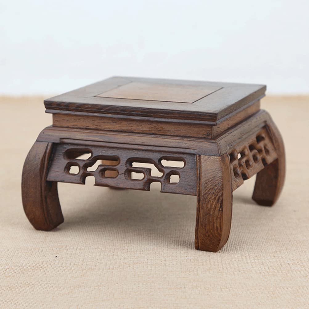 Présentoir De Petit Vase Rétro à Base De Bois Support De Vase Support De Figurine Base De Presentation Riser 86199343