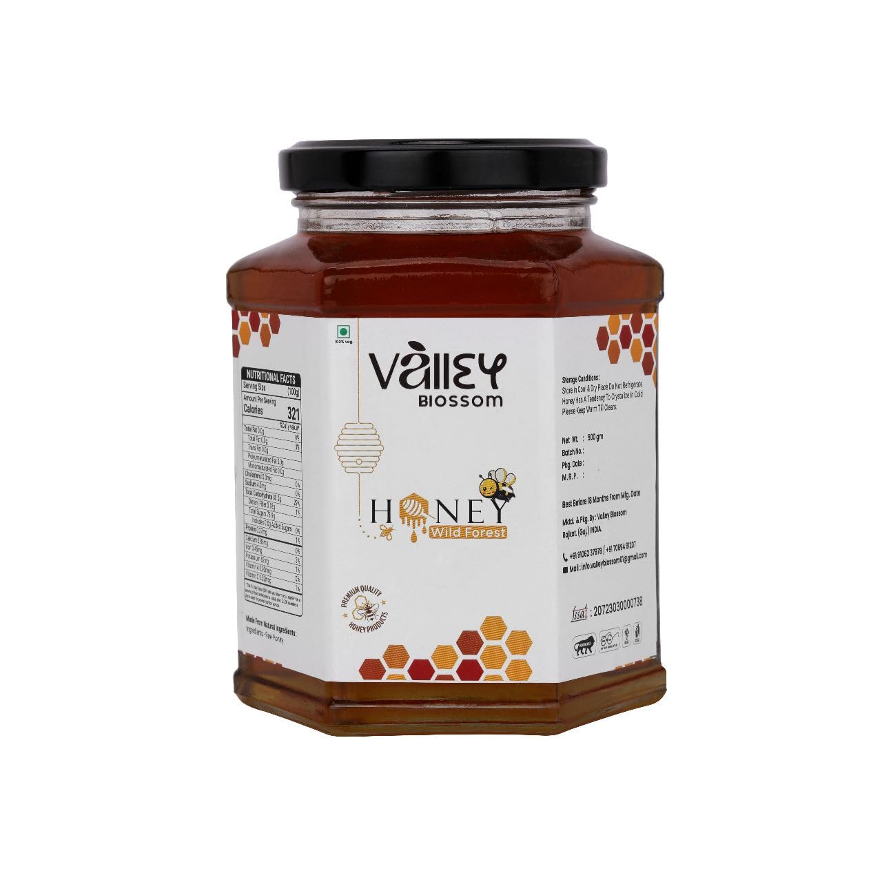 Valley BlossomRaw Wild Forest Honey | Natural Unprocessed Honey 500 Grams