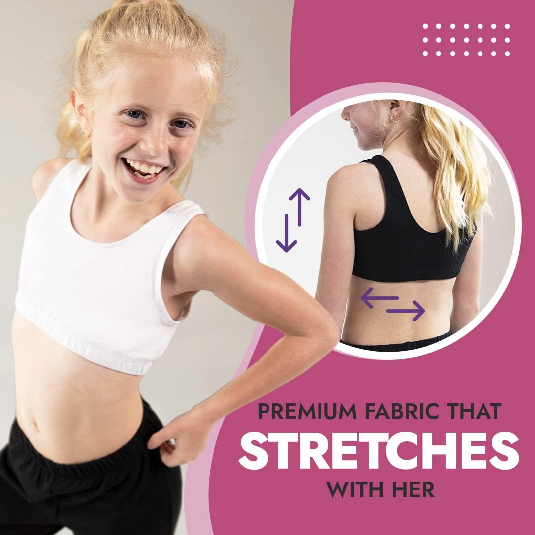 Popular Girls and Teens Racerback Active Sports Bra, Breathable, Lightweight, Multipacks - Image 2