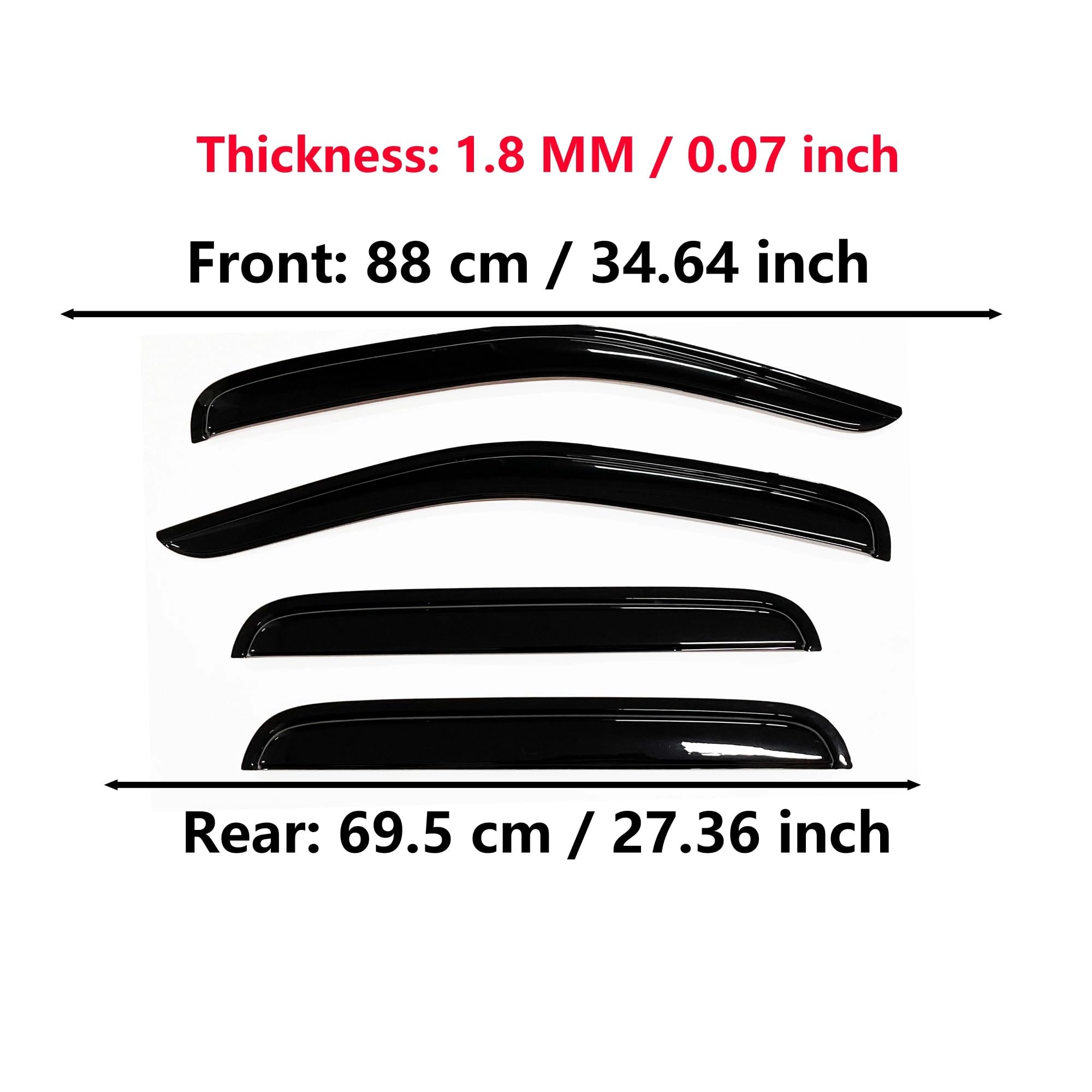 Deflectores Viento 4 Piezas Protectores De Lluvia Viseras Ventana Parasol Cubierta Solar para Nissan para Navara 2004-2015 Cabina Doble Escudo Meteorológico