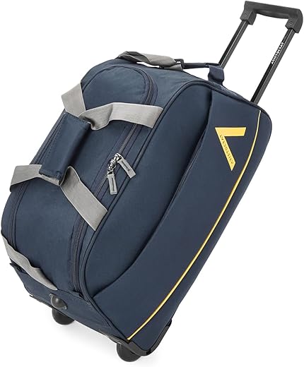 Aristocrat Cadet Polyester 52 Cms Wheel Travel Duffle Bag (Blue), 30 Centimeters
