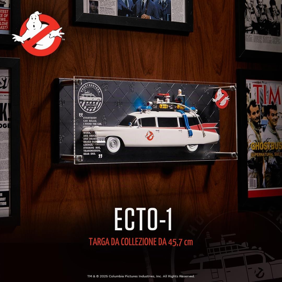 Numskull Targa Replica Ghostbusters Ecto-1 45,9 x 17,5 cm – Prodotto Ufficiale Ghostbusters – Decorazione da Parete da Collezione