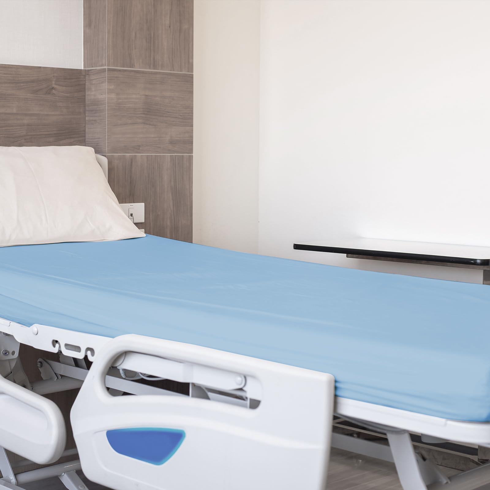 Sábanas bajeras de hospital de 36 x 84 x 9 pulgadas, paquete de 4 sábanas de hospital azules para camas de cuidado del hogar y hospital, sábanas de hospital suaves con elástico alrededor