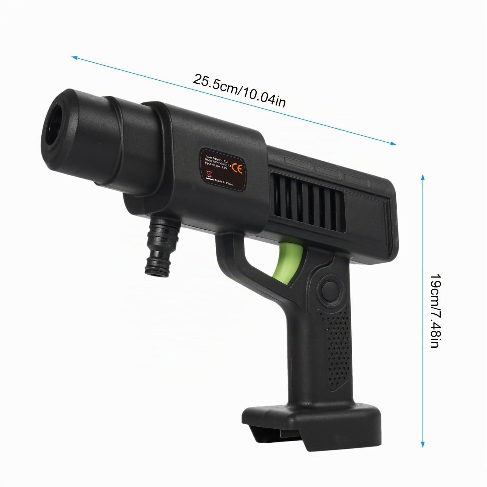 Shkalacar 21 V limpiador de alta presión con batería, pistola de limpieza a presión manual con 1 batería, batería incluida, con boquilla 6-en-1, rociador de espuma portátil para regar, limpiar, lavar