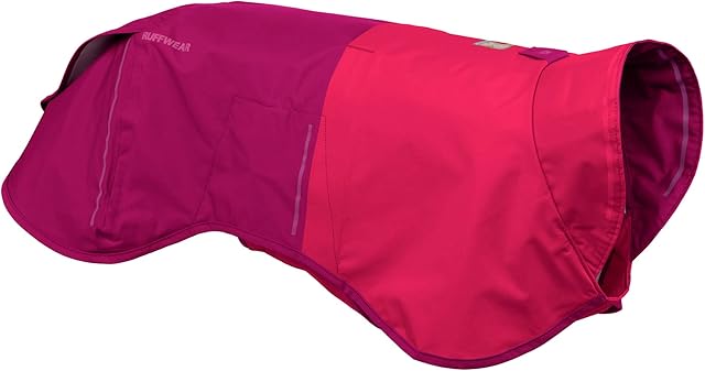 RUFFWEAR Sun Shower Rain Jacket, Lightweight Waterproof Raincoat for Dogs, Medium, Hibiscus Pink
