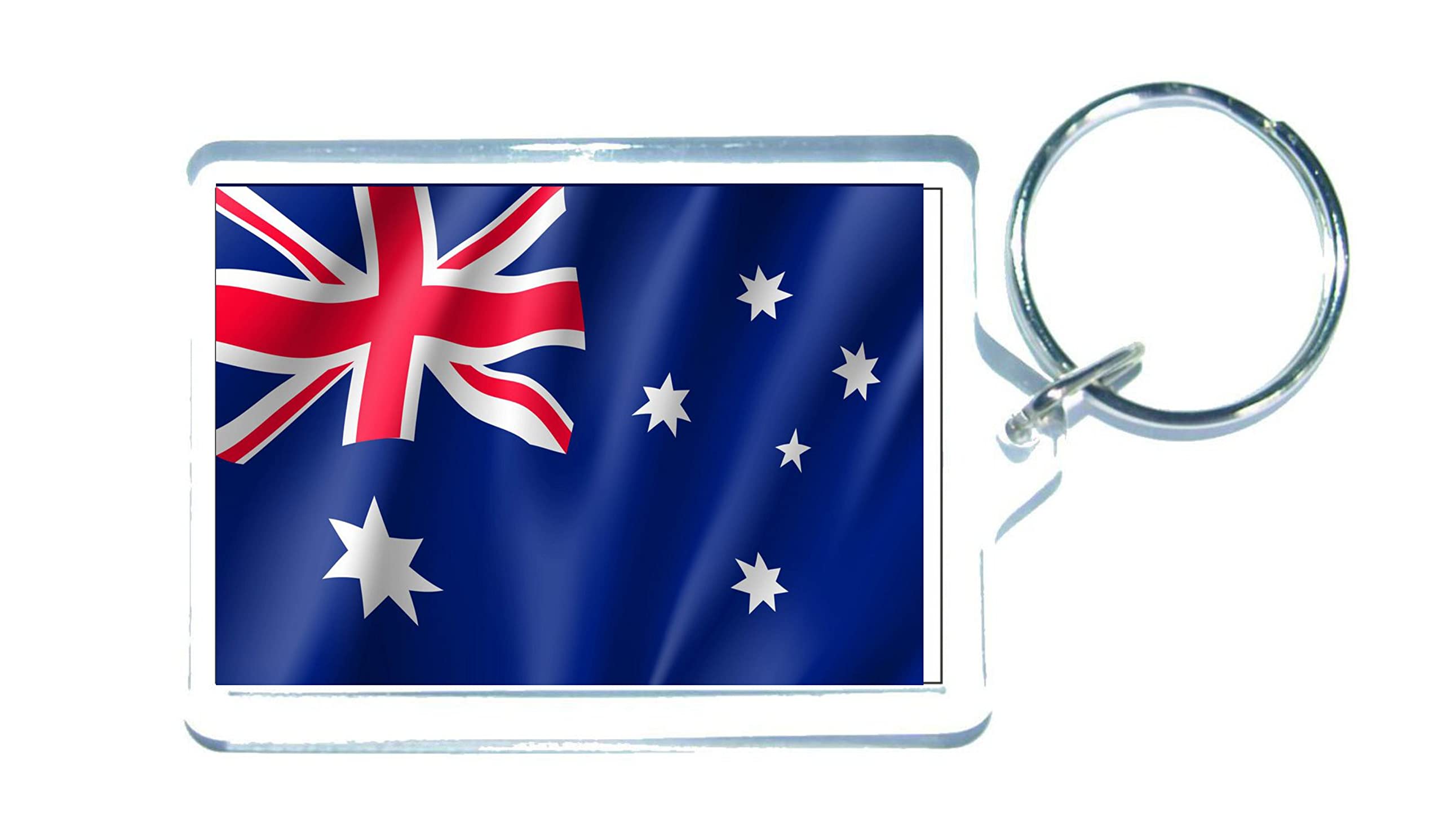 Decalarama Clear Australia Flag Keyring Gift - Cute Aussie Novelty Country Key Fob - Birthday Present - Sadnick Gifts