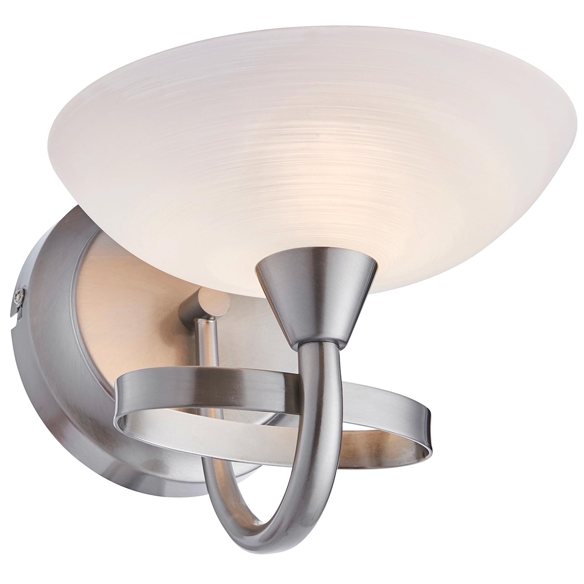 National Lighting Decorative Contemporary Brushed Chrome G9 LED Compatible Wall Light with a White Painted Glass Shade