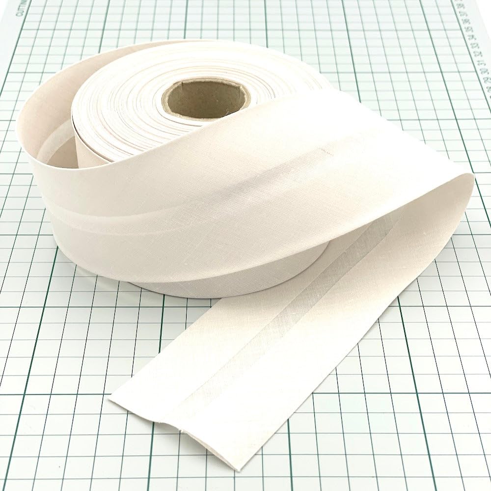 Craft Cult Extra Wide 60mm Plain Bias Binding Tape - 25 Metre Roll (90 - Oatmeal)