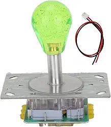 Kafuty-1 Kit de joystick Arcade, joystick iluminado de LED Arcade, Joystick iluminado colorido totalmente automático, joystick Arcade de cristal oval de 5 pinos para jogos de fliperama