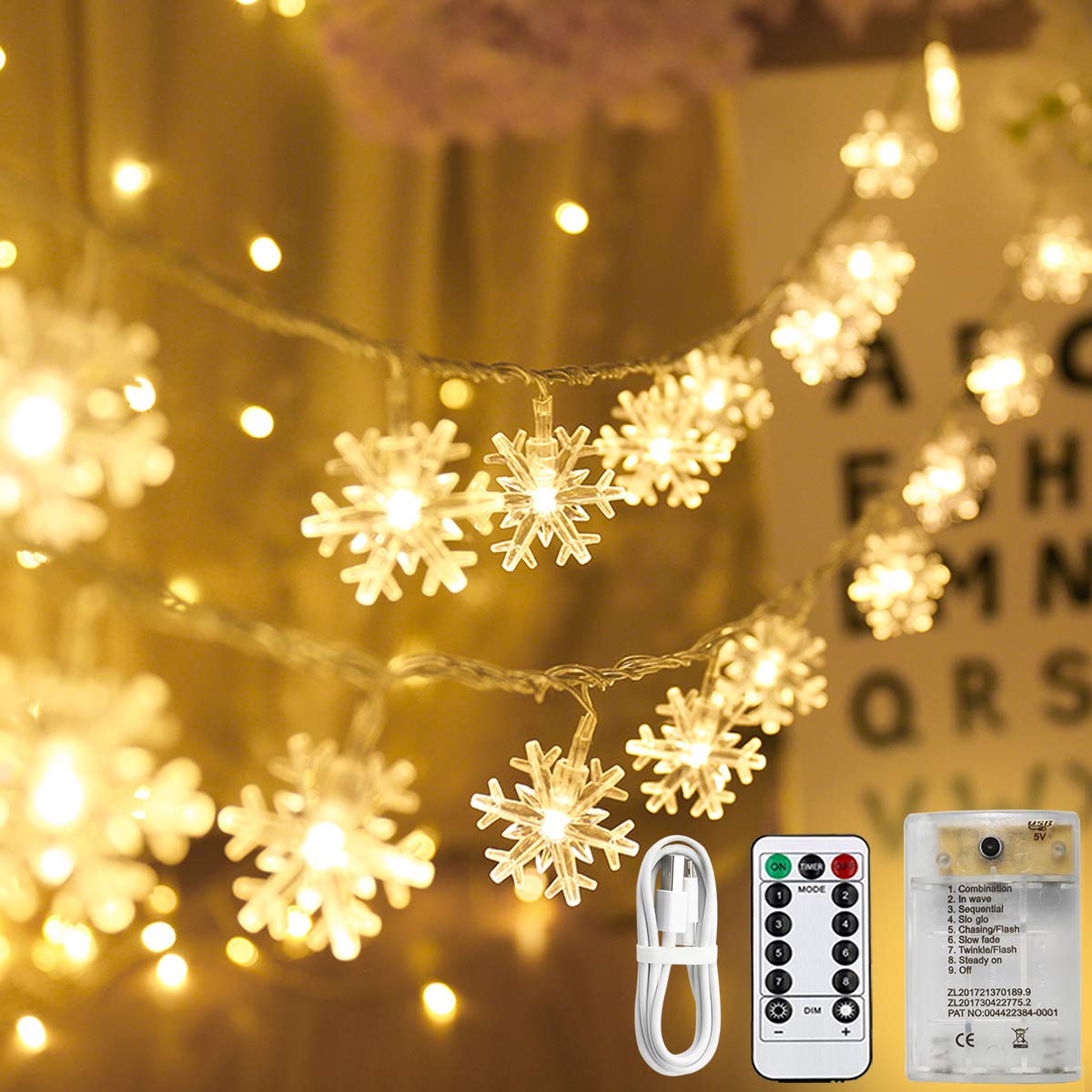 匿名配送✨訳あり！ストリングライト低消費電力スノーフレーク