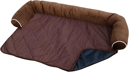 HappyCare Textiles Long Rich - Funda acolchada para sofá cama, para perros y gatos, 40 x 23 x 8 pulgadas, color marrón