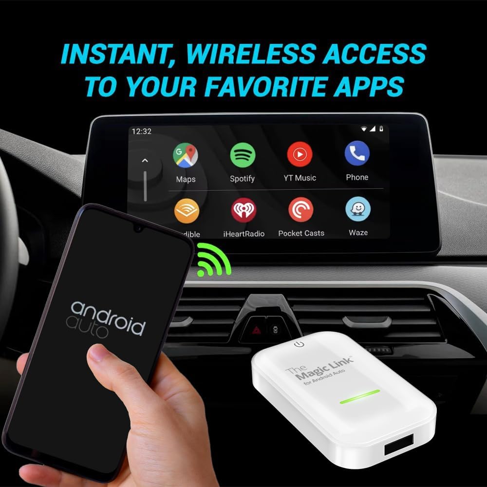 The Magic Link, The Original Wireless CarPlay Adapter for Cars with Wired CarPlay (2015 and Newer Models), Converts Wired CarPlay to Wireless, Designed in San Diego, CA. Compatibility Chart Below.