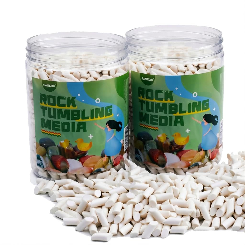 4LB White Ceramic Filler Media Non-Abrasive Ceramic Pellets for All Type Tumblers 3/16" X 3/8"