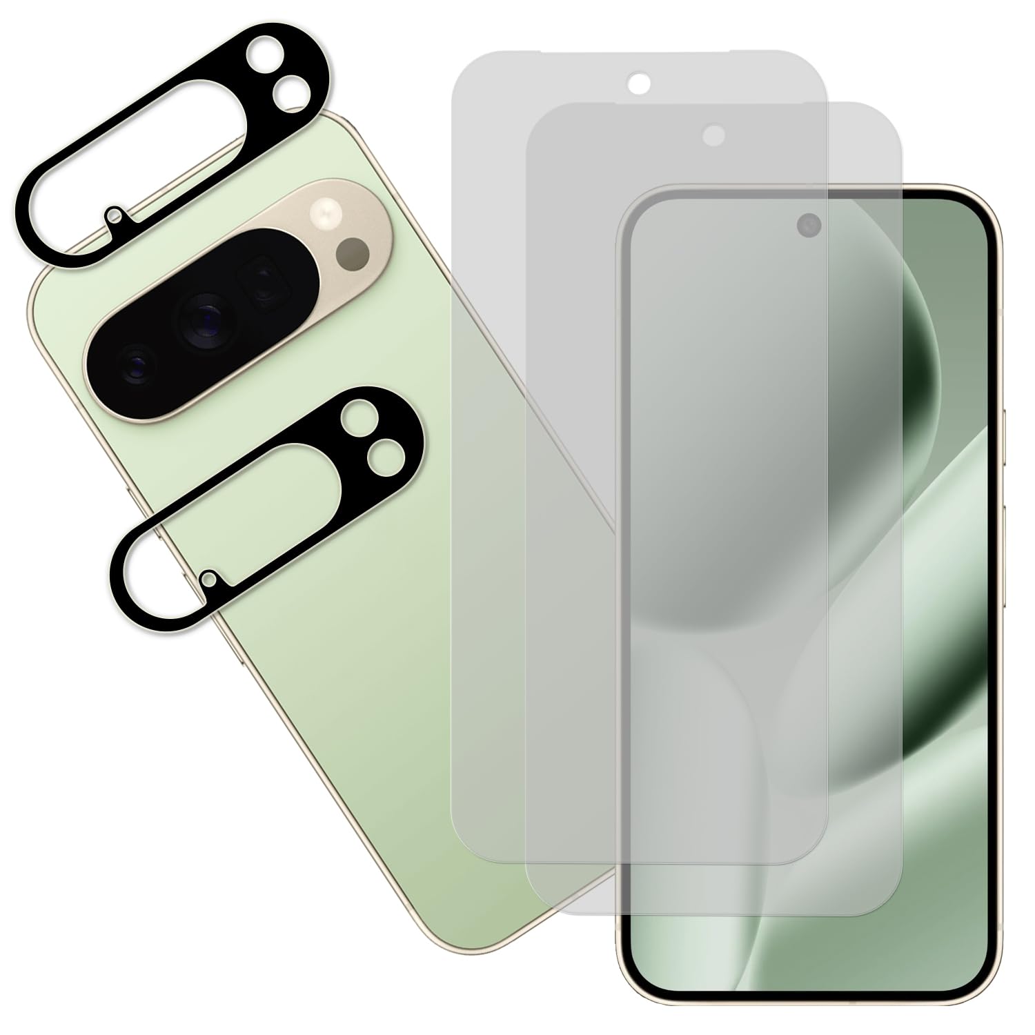 KPNS アンチグレア 日本素材製 Google Pixel 10 Pro 用 さらさら ガラスフィルム サラサラ 強化ガラス 反射防止 指紋防止 指滑り ゲーム用 保護フィルム【2+2枚セット】