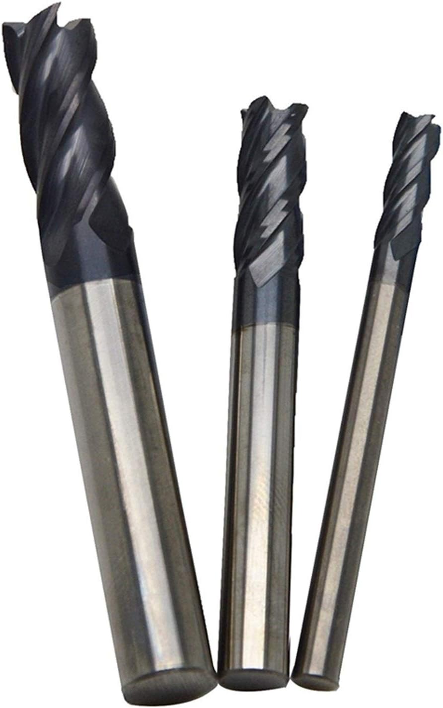 Manual Craft Drill Twist Drill Bit 3 Pieces Of 4 6 8 Mm Cemented Carbide End Mills 4-edge End Mill Set Milling Cutter Tool Set CNC Cemented Carbide Milling Cutter Spiral Milling Cutter