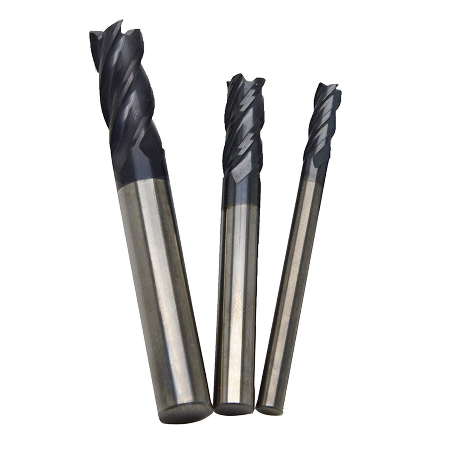 Punte per trapano manuale a torsione, 3 pezzi da 4 6 8 mm in carburo cementato a 4 taglienti per fresatura a spirale