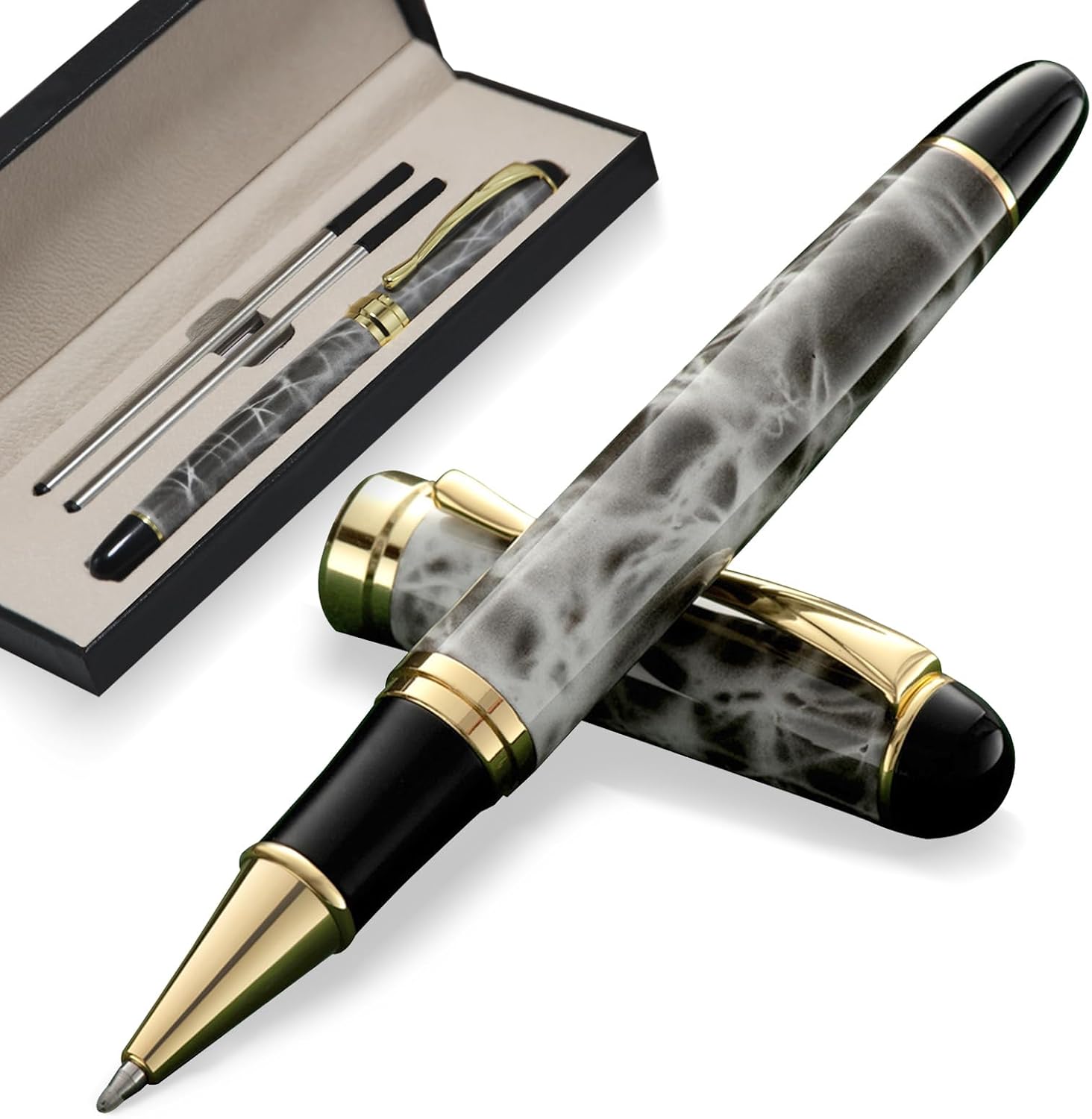 Luxury Ballpoint Pens Black Ink 0.5mm Medium Point Work Pen Smooth Writing,Elegant Fancy Nice Gift Pen Set for Signature Executive Business Office Supplies