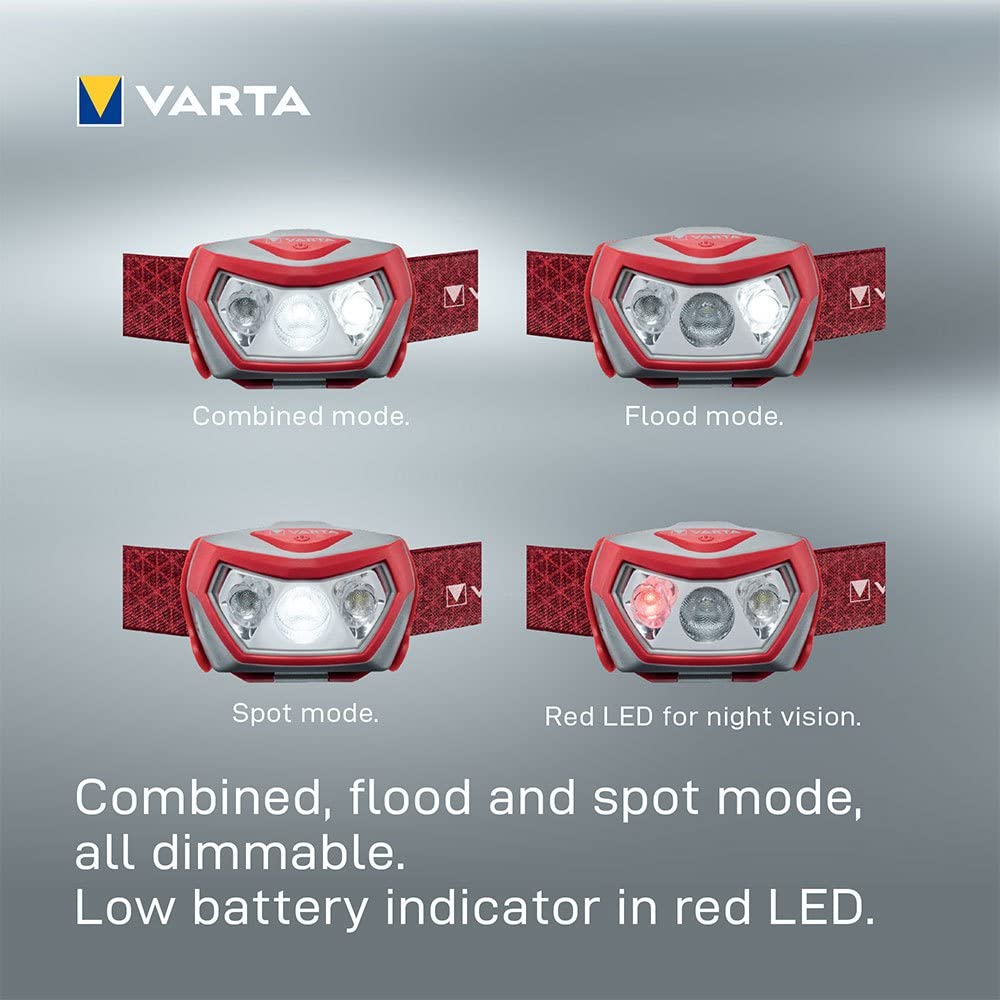 VARTA Extérieur SPORTS H20 Pro 17650 Phare 200 Lm 3 AAA batteries