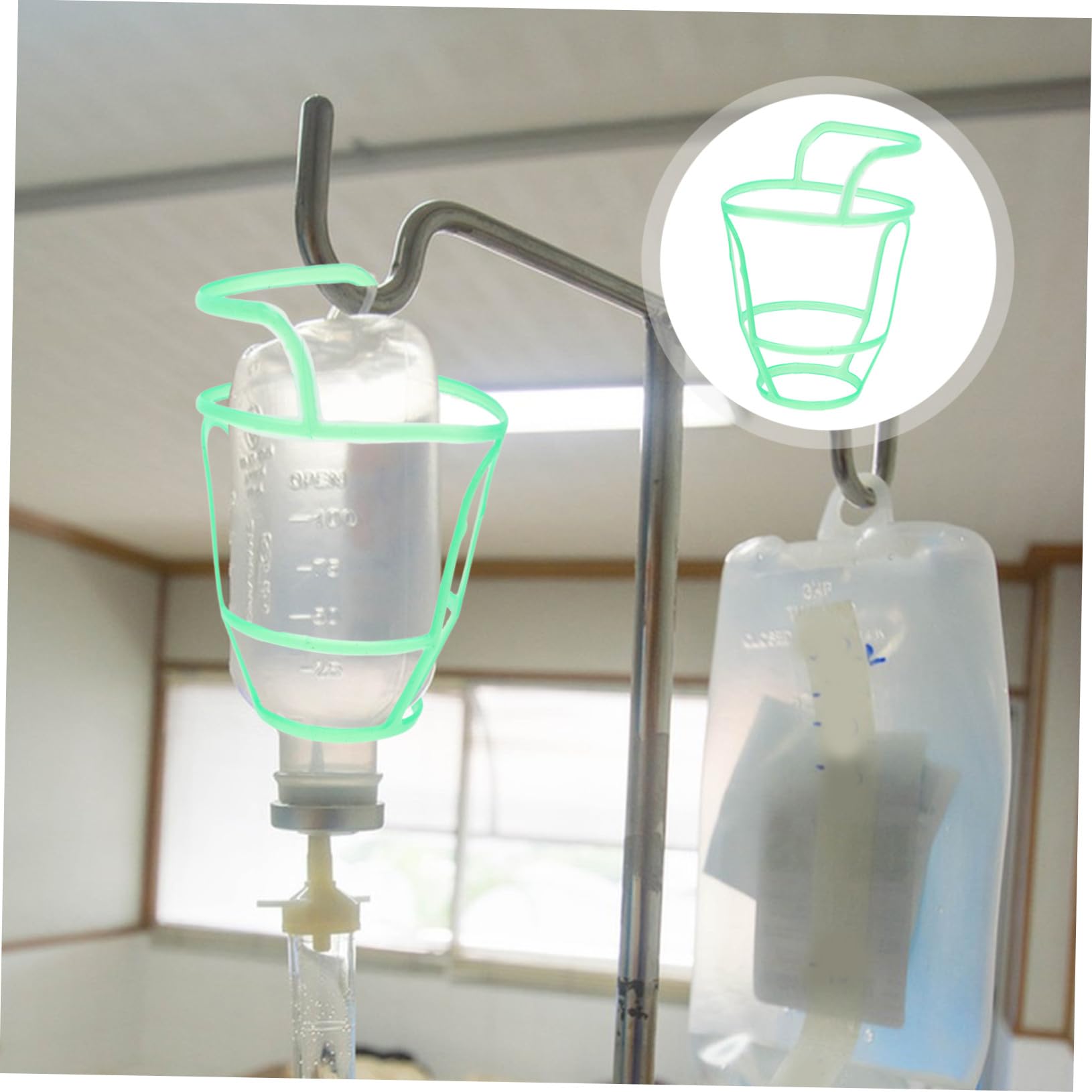 20 Pezzi Protettive in Plastica per Flaconi di Infusione Verde, Copertura Anti Caduta e Morbida per Bottiglie di Soluzione Salina in Ospedali e Ambulatori