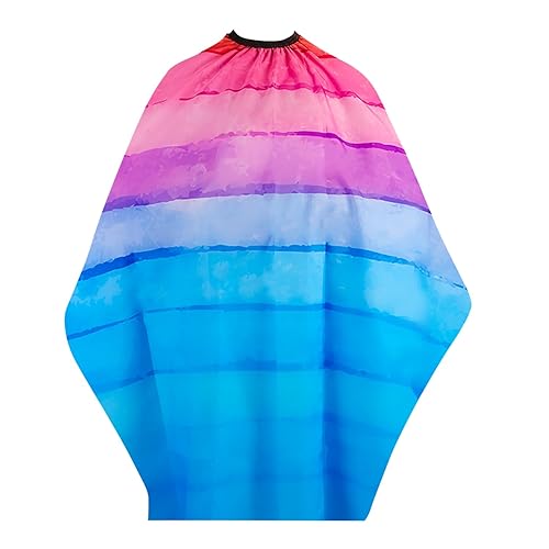 Capa de corte de pelo impermeable arcoíris para adultos y niños, capa de peluquería profesional con cierre de presión ajustable, 51 x 55 pulgadas,