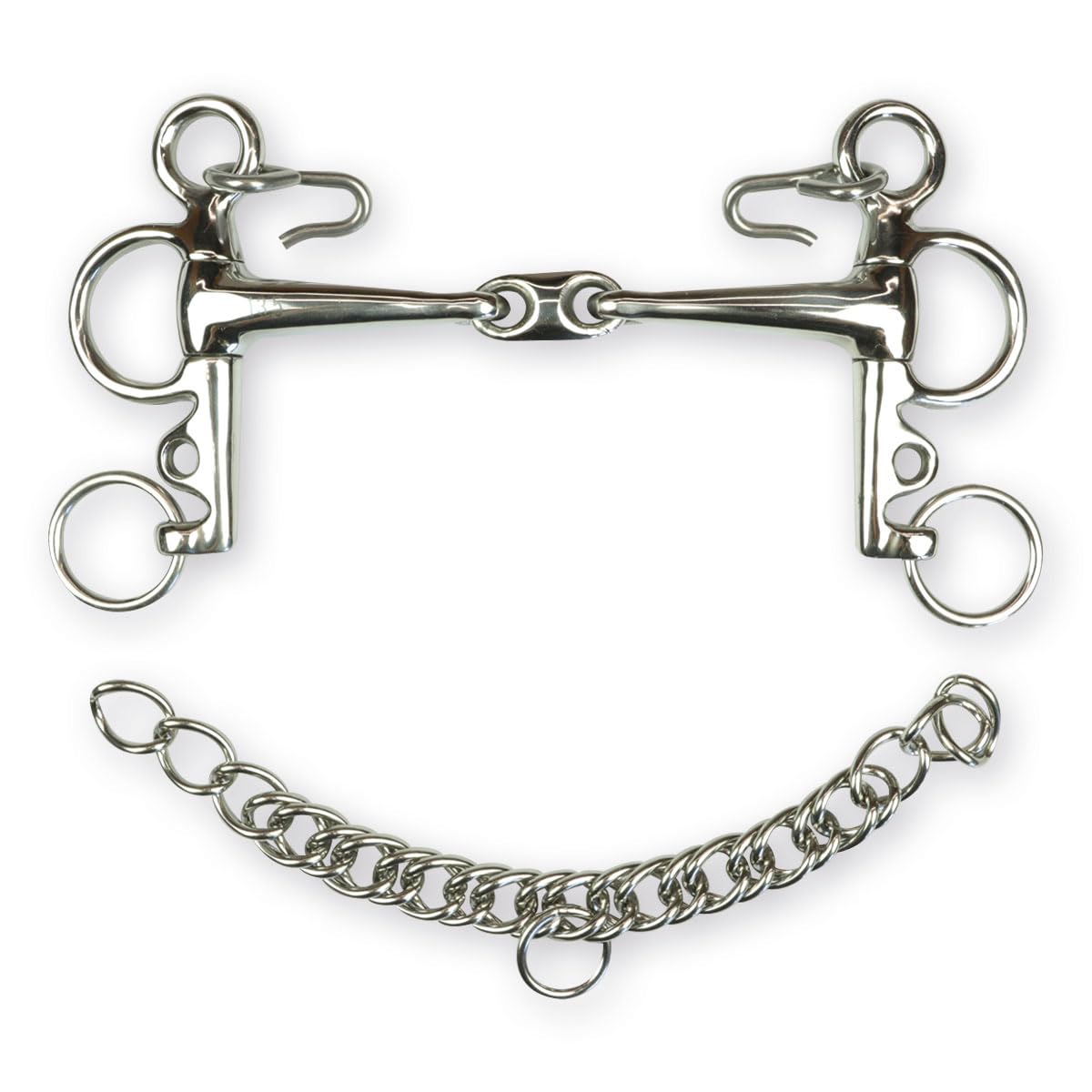 Horses, Pelham Pieno In Acciaio Inox Con Oliva Aste Corte 13,5 cm, Materiali di Alta Qualità, Resistente, Pratica e di Preciso Utilizzo