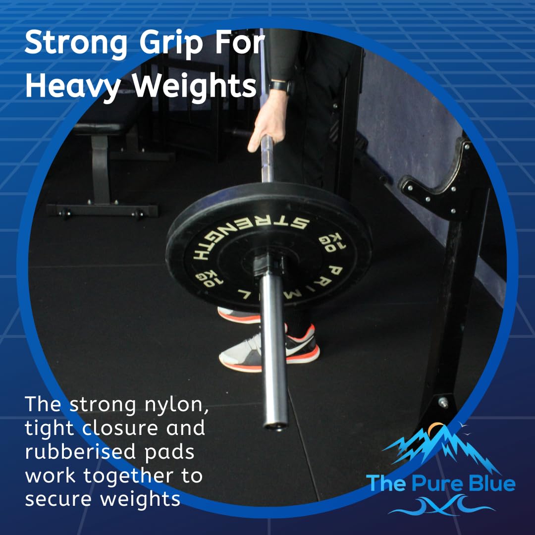 The Pure Blue Pair of 30mm Barbell Collar Clamps Weight Clips for Barbells Dumbbells - Image 4