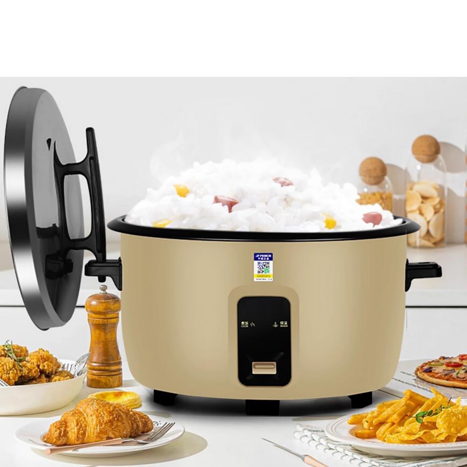 Cuiseur à Riz Grande capacité 8-45L avec cuiseur Vapeur Cantine Hôtel Commercial Hôtel Maison À l'ancienne Grand 8-60 Personnes 220-240V (10L-1600W)